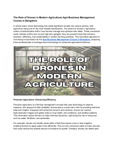 The Role of Drones in Modern Agriculture  Agri-Business Management Course in Bangalore