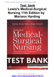 Test bank Lewis's Medical-Surgical Nursing 11th Edition Test Bank by Mariann Harding