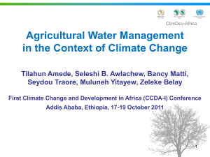 Agricultural Water Management in the Context of Climate Change