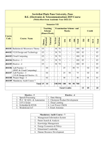 B.E E&TC RMT 2019 Syllabus