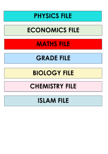 Subject File List: Physics, Economics, Maths & More