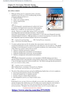 Test Bank Maternal Child Nursing Care 7th Edition by Shannon E. Perry, Marilyn J. Hockenberry, Mary Catherine Cashion.