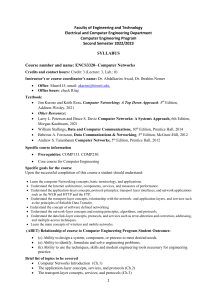 Computer Networks Course Syllabus