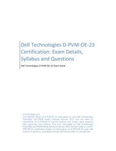 Dell Technologies D-PVM-OE-23 Certification: Exam Details, Syllabus and Questions