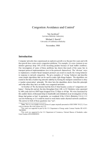 Congestion Avoidance and Control (Jacobson, 1986)