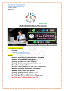 JavaExpress - SpringBoot - Microservices Course Content