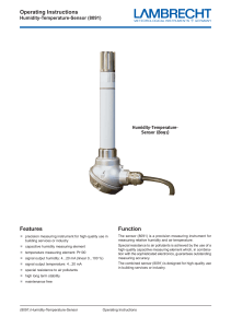 Humidity-Temperature Sensor 8091 Operating Instructions