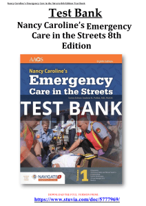 Test Bank Nancy Caroline’s Emergency Care in the Streets 8th Edition