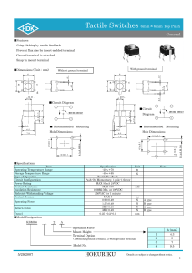 6mm Tactile Switch Datasheet: Specs, Dimensions, Mounting