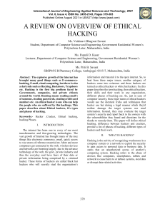 A REVIEW ON OVERVIEW OF ETHICAL HACKING