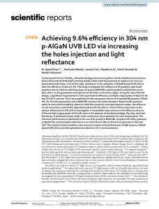 Achieving 96 efficiency in 304 nm p-AlGaN UVB LED [1]