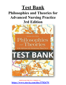 Test Bank For Philosophies and Theories for Advanced Nursing Practice 3rd Edition