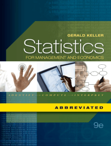 Keller Statistics for Management and Economics 9th