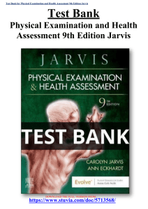 Test Bank for Physical Examination and Health Assessment 9th Edition jarvis