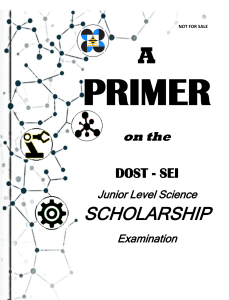 DOST-SEI Junior Level Science Scholarship Exam Primer