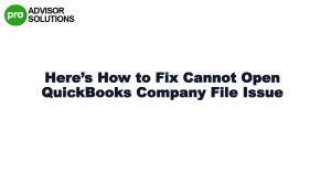 Simple To Fix issue cannot open a QuickBooks company file