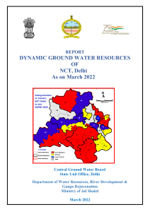 DYNAMIC GROUND WATER RESOURCES OF NCT, Delhi As on March 2022