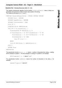 Revision Worksheet - A2 - Paper 4 - Minhas Rupsi