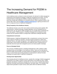 The Increasing Demand for PGDM in Healthcare Management