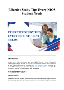 Effective Study Tips for NIOS Students