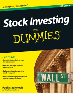 Stock Investing for Dummies, 4th Edition {S-B}