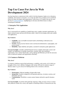 Top Use Cases For Java In Web Development 2024