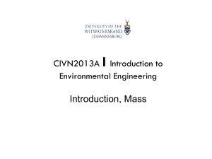 Lecture 1 Introduction, Mass