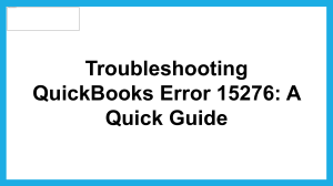 Learn An Easy Way to Fix QuickBooks Error Code 15276
