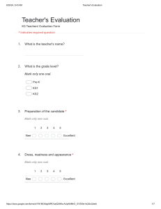 Copy of Teachers' Demo Evaluation - Google Forms