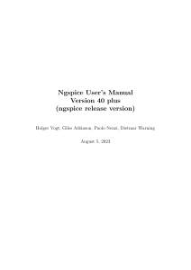 Ngspice User Manual Version 40 plus