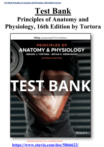  Test Bank Principles of Anatomy and Physiology 16th Edition Tortora.