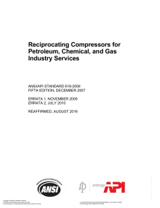 API Standard 618: Reciprocating Compressors for Industry