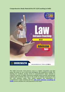 Comprehensive Study Material for DU LLB Coaching in Delhi