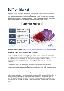 Saffron Market Valuation Soars from $453.1 Mn to $659.3 Mn: Key Trends and Forecasts