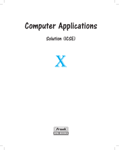 Computer Applications Solution (ICSE) - Class X