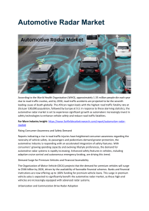 The Future of Safety: Innovations in the Automotive Radar Market