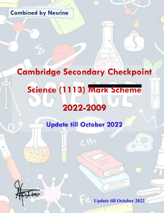 Cambridge Science Checkpoint Mark Scheme 2022-2009