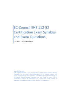 EC-Council EHE 112-52 Certification Exam Syllabus and Exam Questions