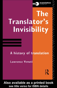 Book Translator's Invisibility Venuti