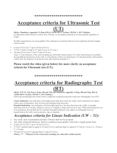 NDT Acceptance Criteria: UT, RT, VT, PT, MT