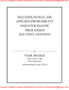 Solutions Manual For Applied Probability and Stochastic Processes, 2nd Edition By Frank Beichelt (CRC Press)