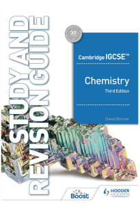 Cambridge IGCSE Chemistry Study and Revision Guide 3e By David Besser