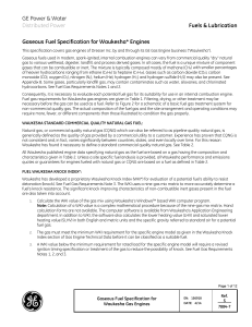 Waukesha Gas Engine Fuel Specification