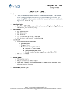 CompTIA A+ Core 1 Study Notes