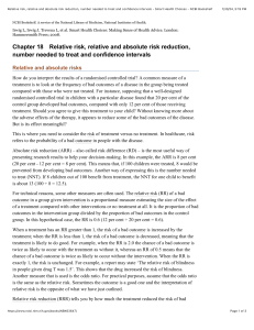 Risk Reduction & Confidence Intervals in Health Research