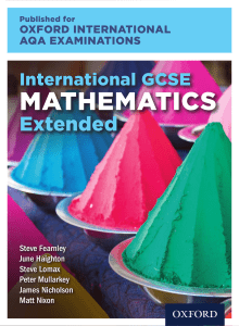 International GCSE MATHEMATICS Extended 