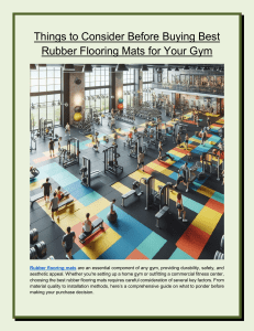 Things to Consider Before Buying Best Rubber Flooring Mats for Your Gym