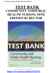 Test Bank For Community and Public Health Nursing 10th Edition