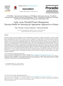 Agile versus Waterfall Project Management