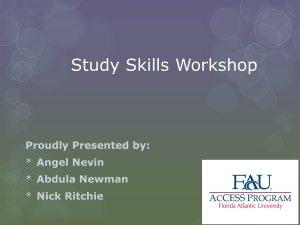 Study Skills Workshop WEB